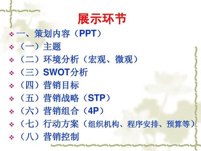 市场营销策划内容结构